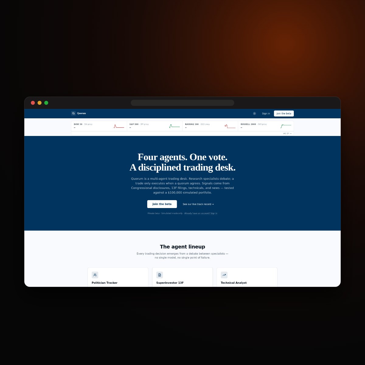 AI Portfolio Pilot home screen