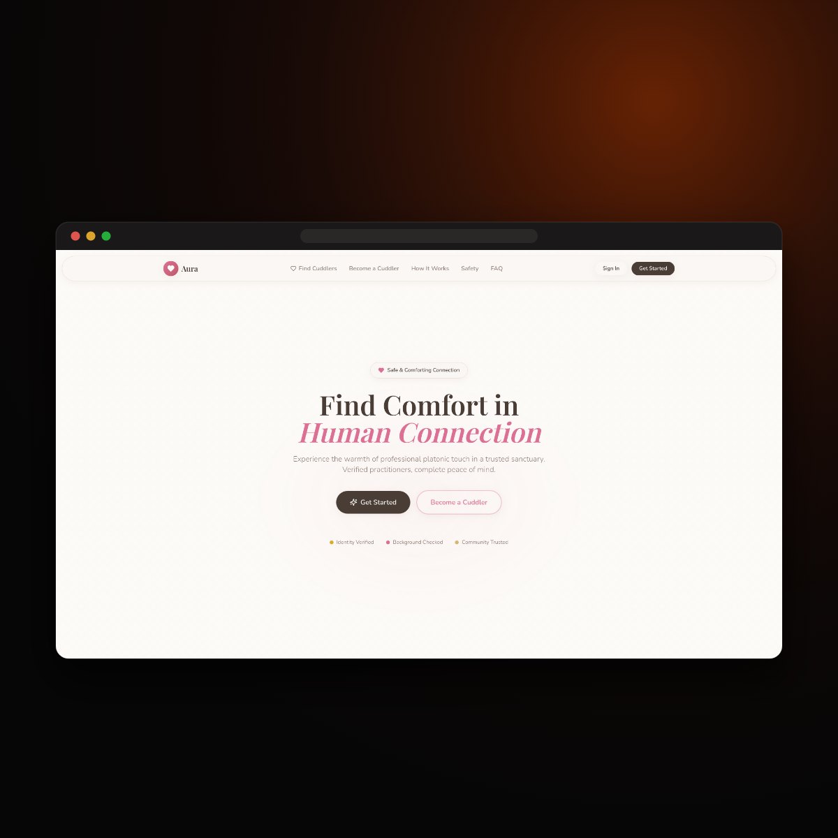 Aura Connect home screen